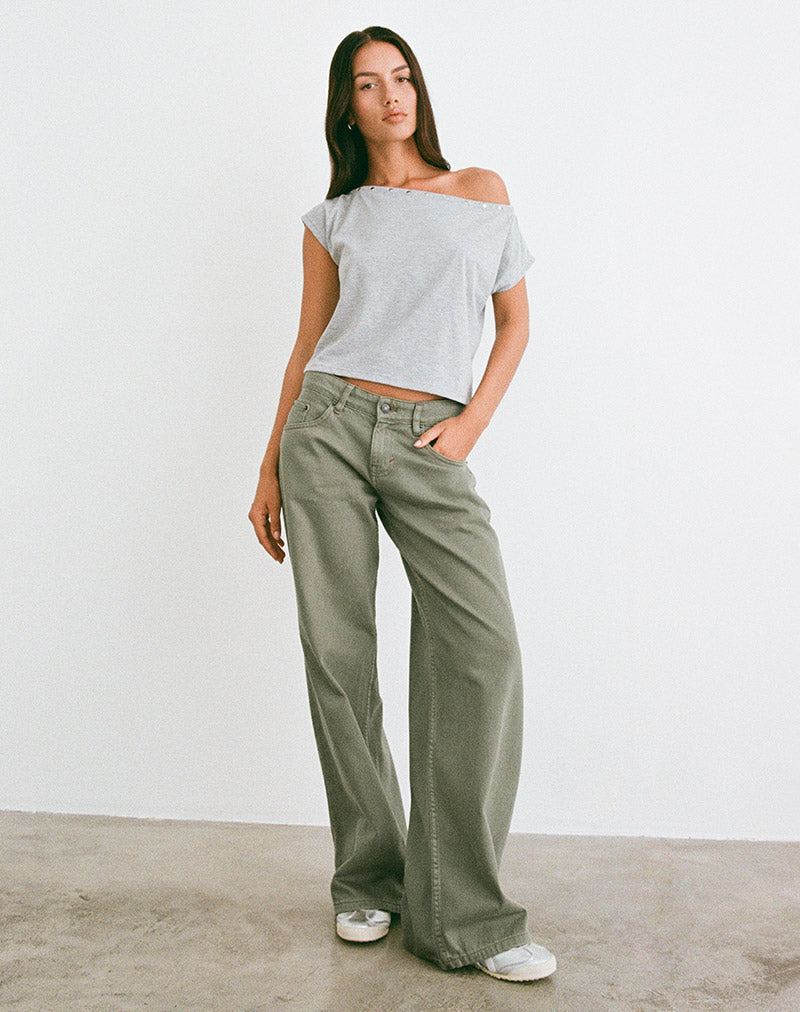 Afbeelding van Low Rise Roomy Jeans in Fern Green