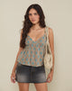 Afbeelding van Bluebell Cami Top in Blauw en Bruin Bloemig Boheems Batik