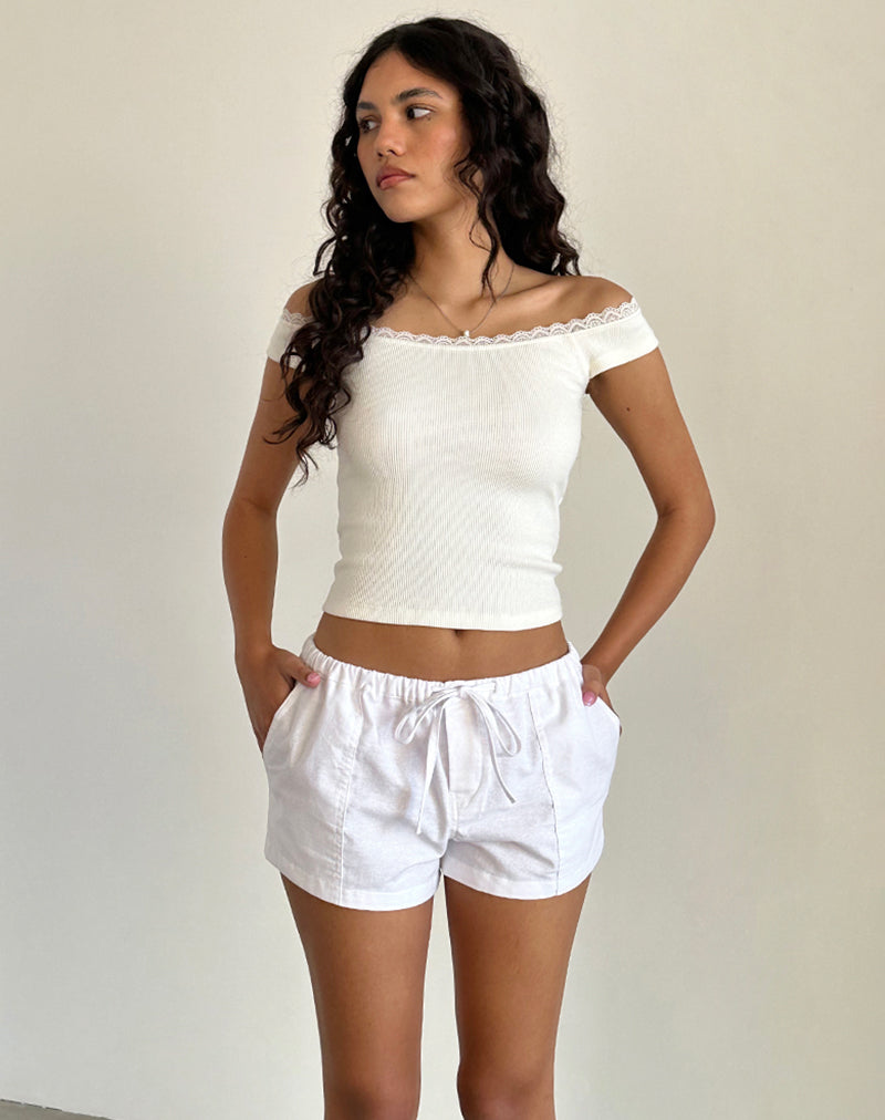 Afbeelding van Bolaxi Short in Off White Linnen