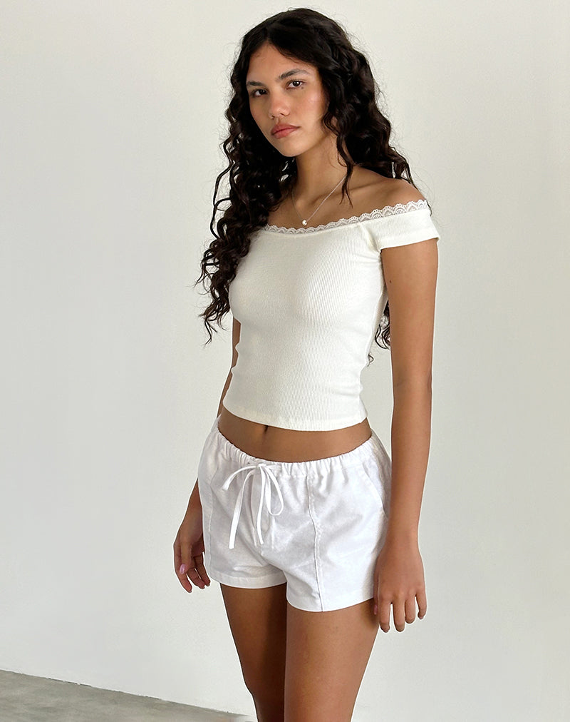Afbeelding van Bolaxi Short in Off White Linnen