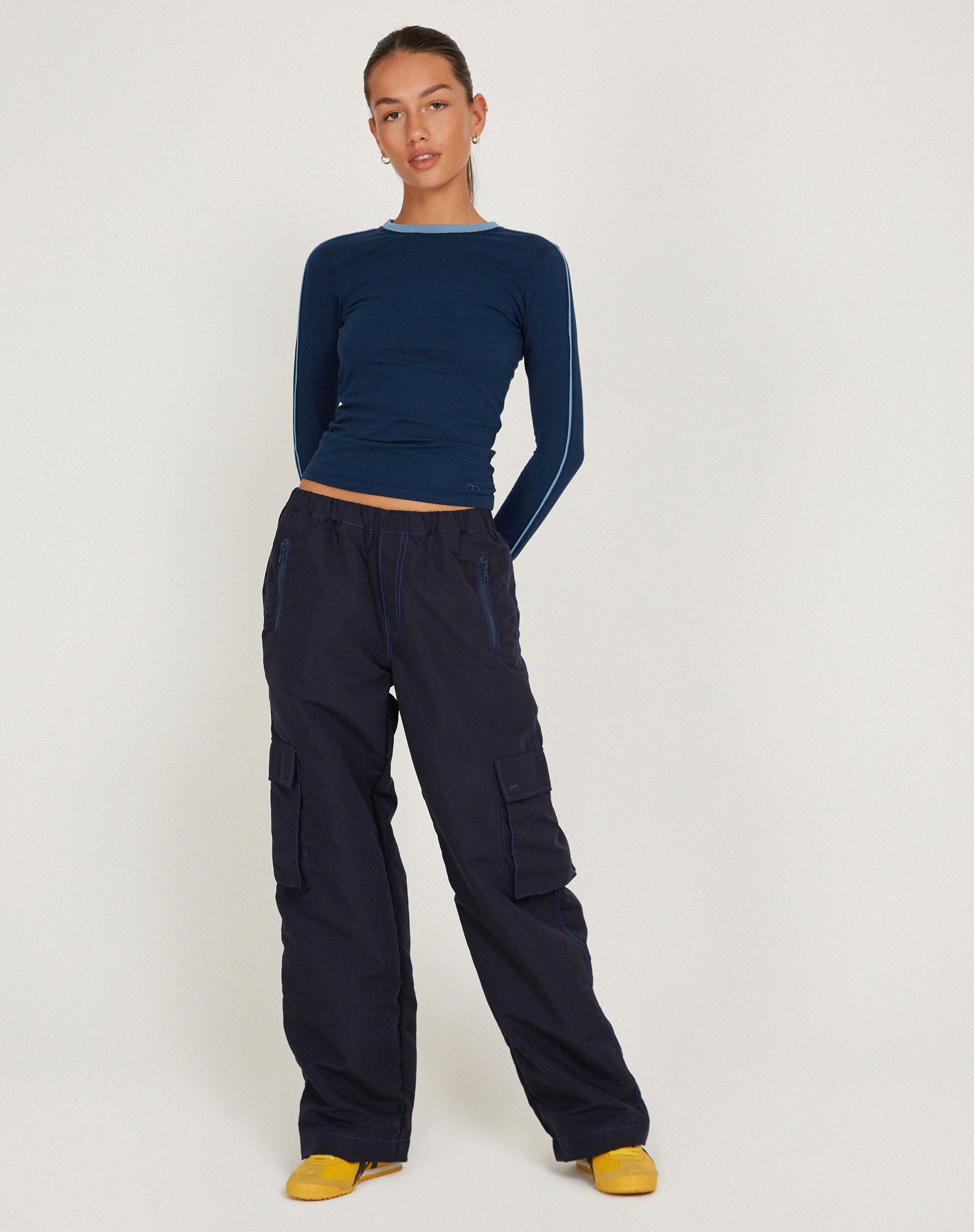 Afbeelding van Oriells Cargo Trouser in Navy Top Stitch