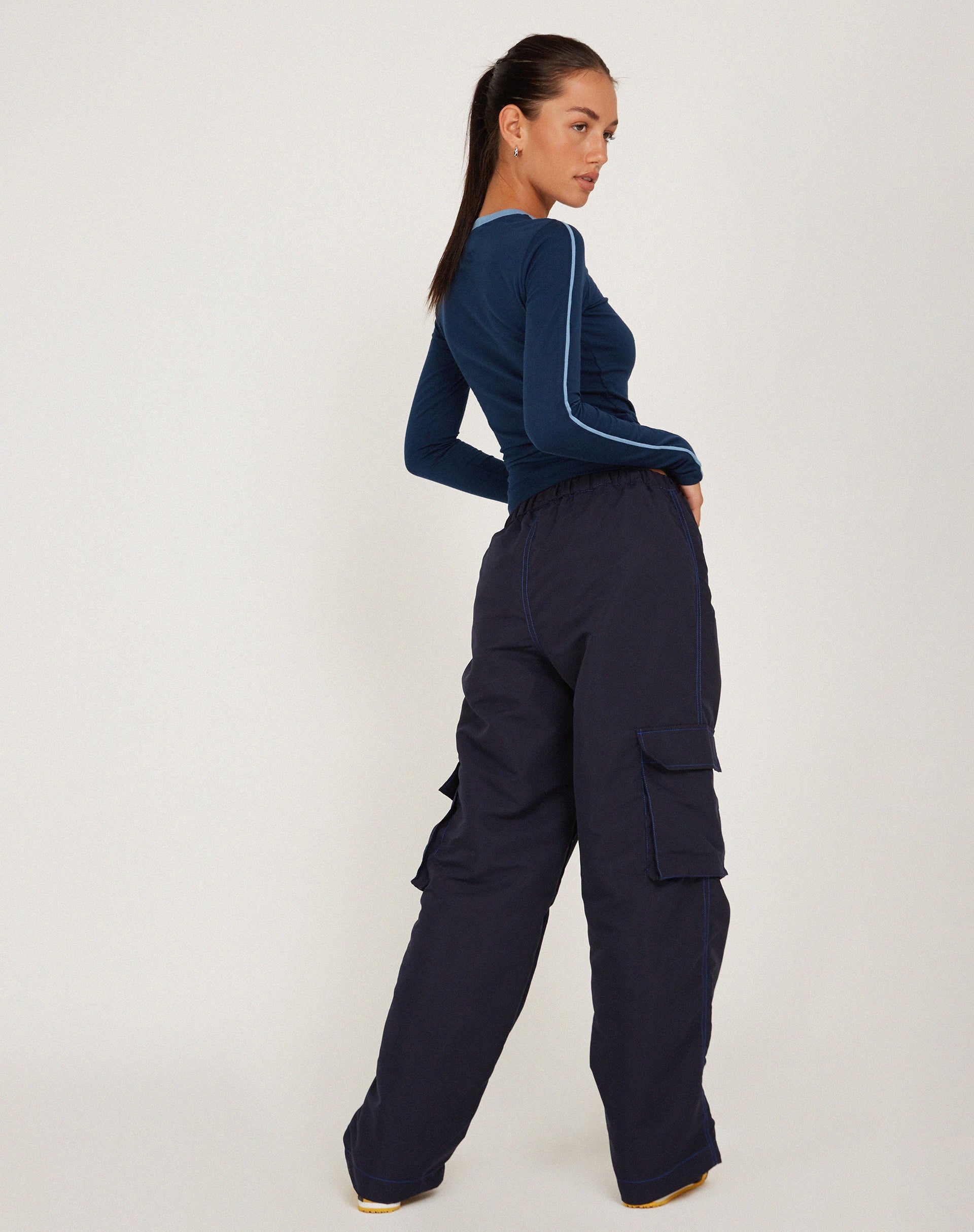 Afbeelding van Oriells Cargo Trouser in Navy Top Stitch