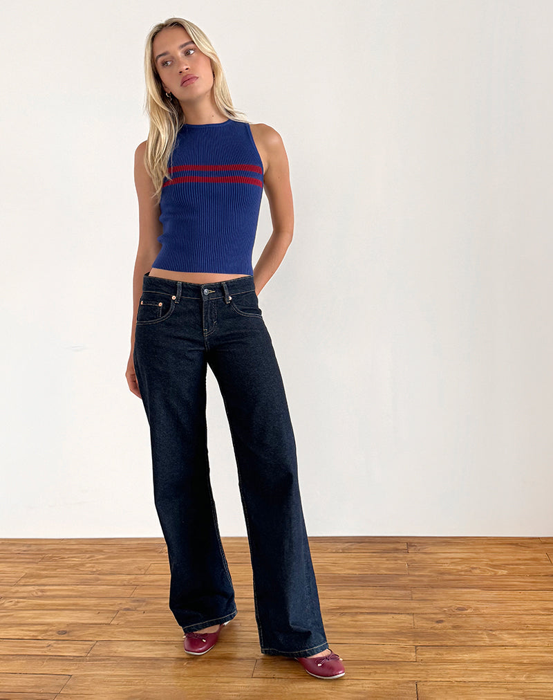Afbeelding van Bonisa Vest in Blauw met Rode Streep