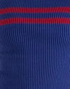 Blauw met rode streep