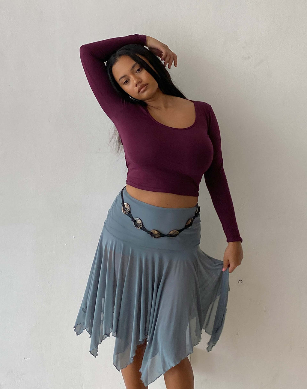Bonlo Lange Mouw Top in Fig