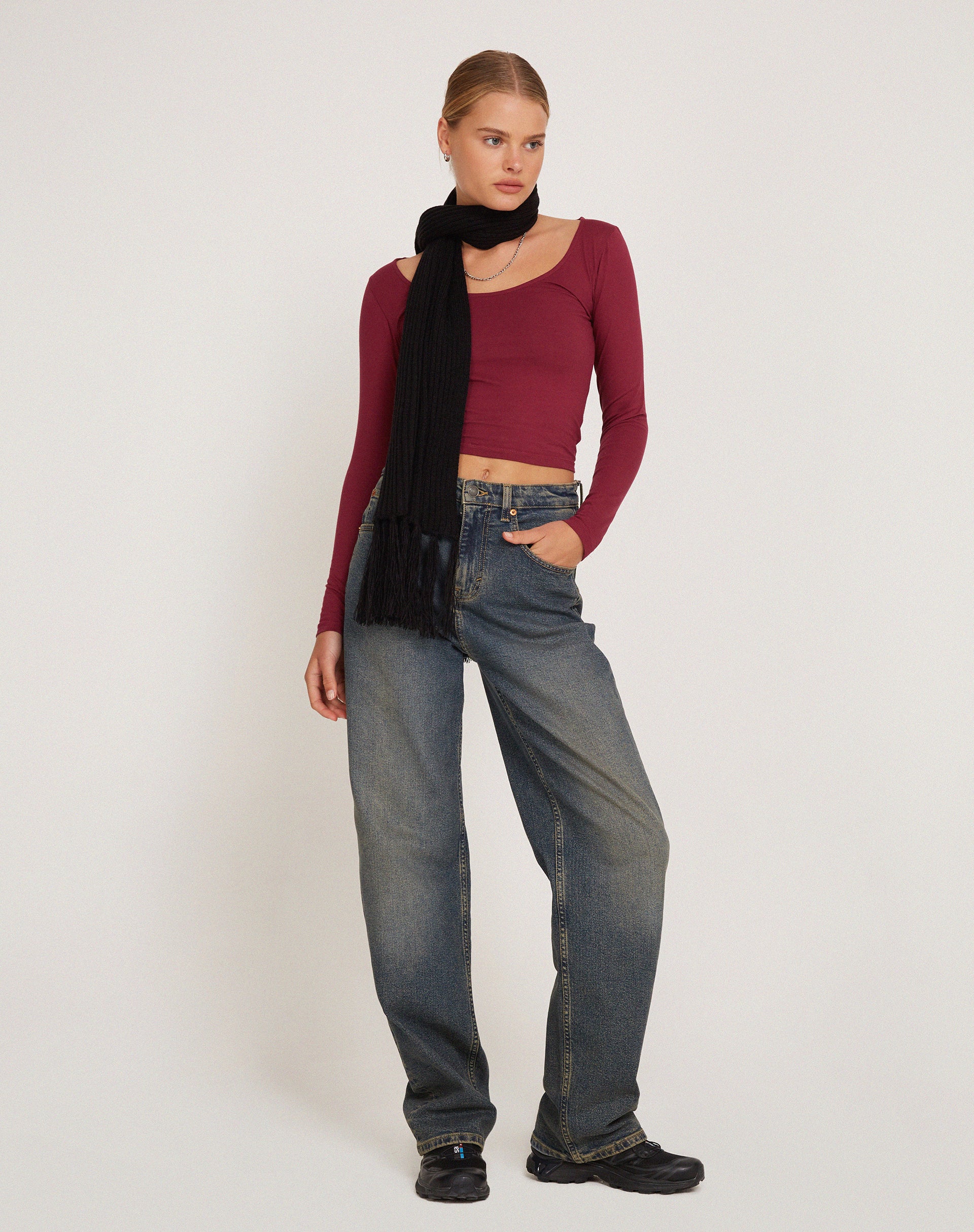 Afbeelding van Bonlo Lange Mouw Top in Plum