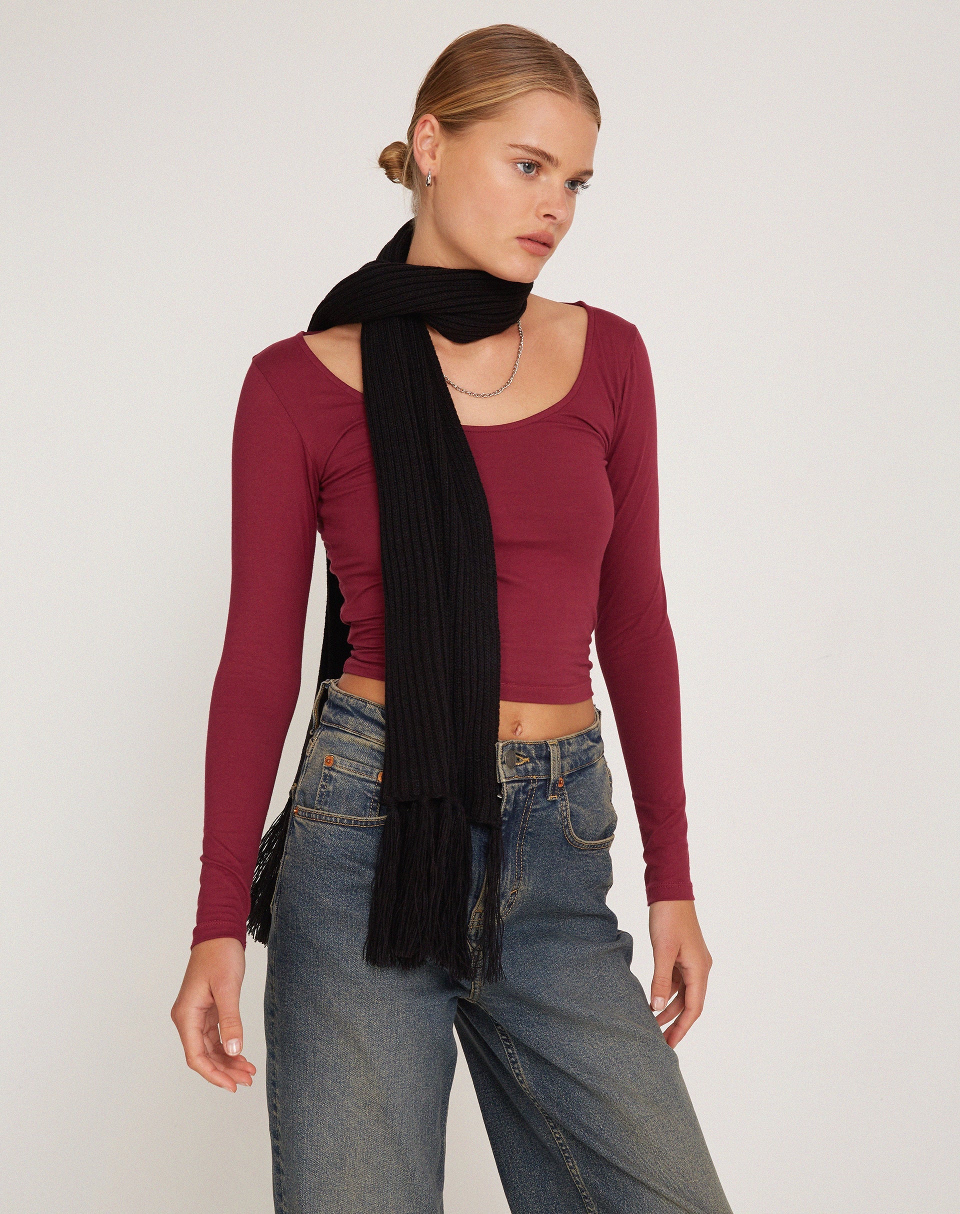Afbeelding van Bonlo Lange Mouw Top in Plum