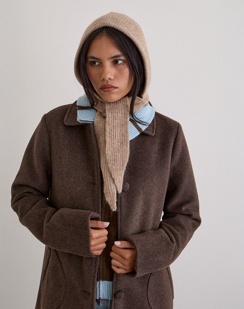 Afbeelding van Bonnet muts in gebreid beige