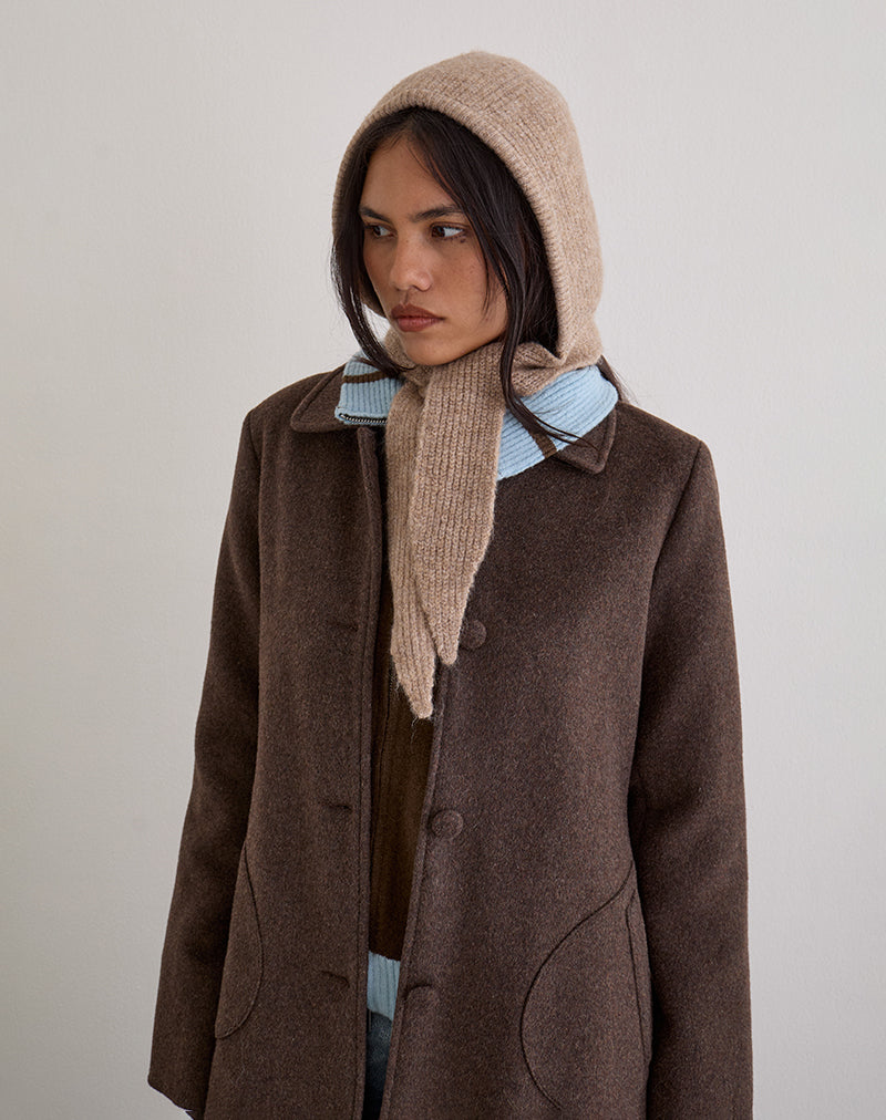 Afbeelding van Bonnet muts in gebreid beige