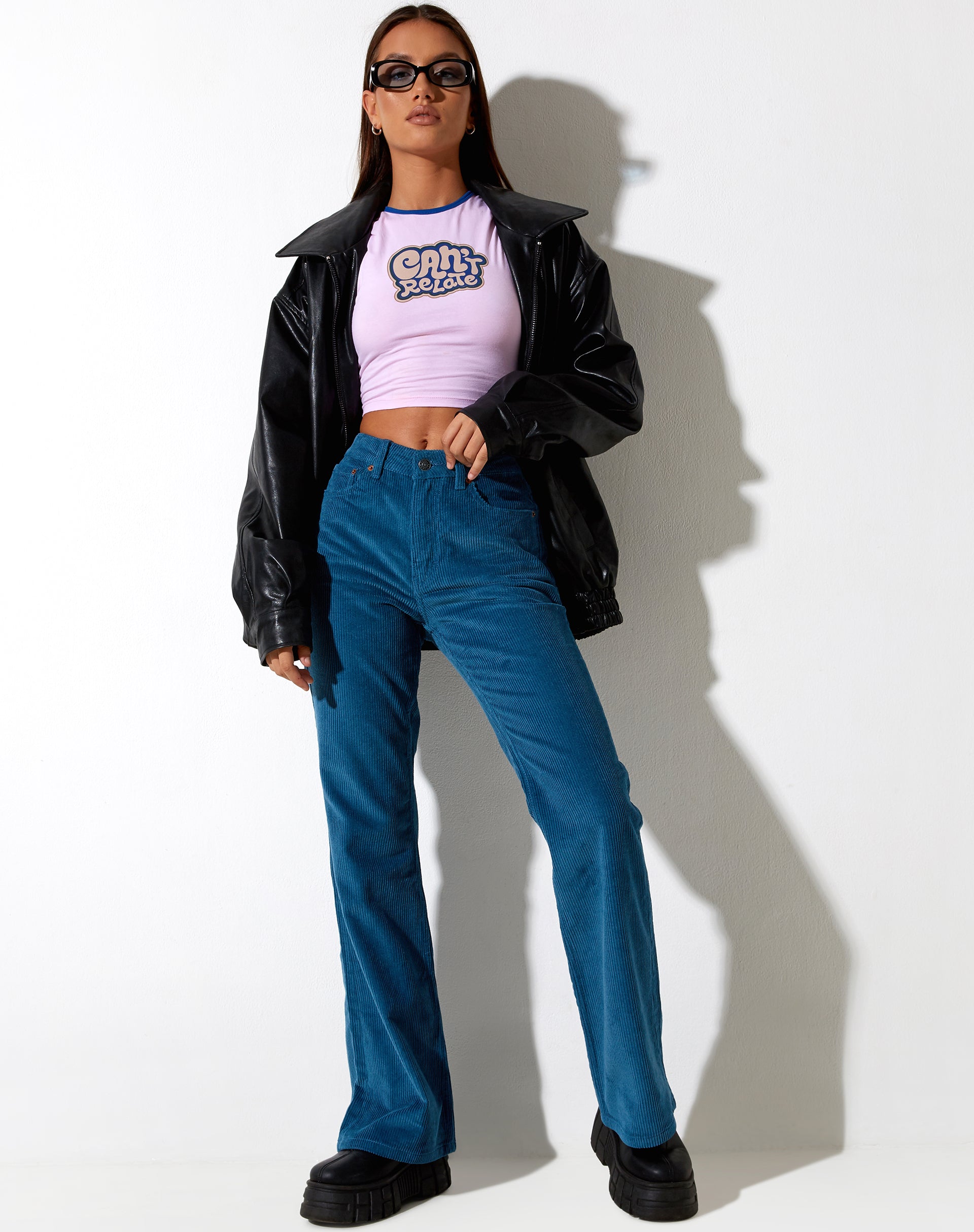 Afbeelding van Bootleg Jeans in Koordblauw