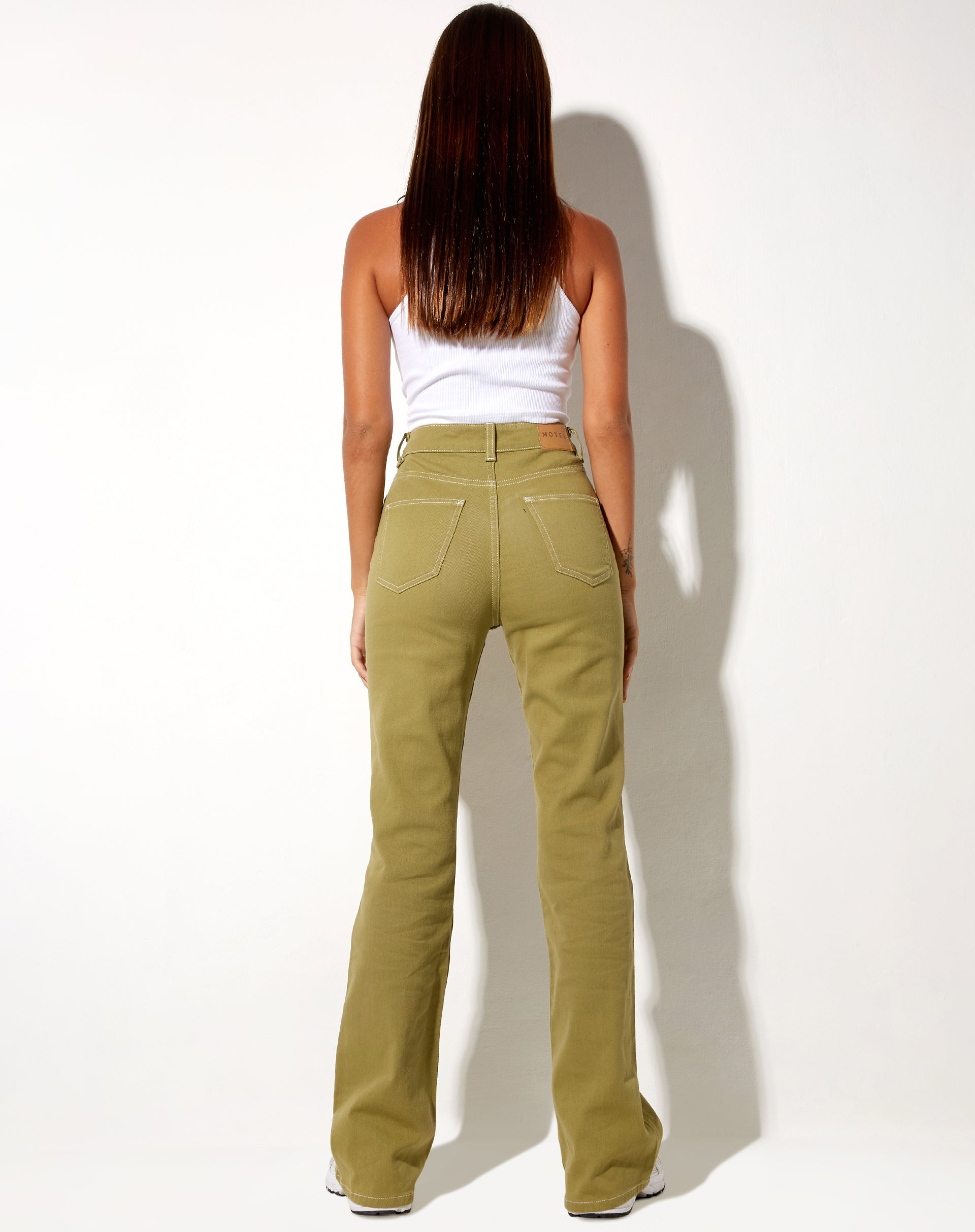 Afbeelding van Bootleg Jeans in Green Moss
