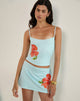 Afbeelding van Boril Cami Top in Mono Bloem Blauw en Oranje
