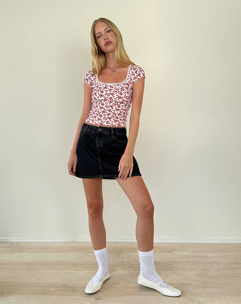 Afbeelding van Bovillo Top in Zomer Aardbei Off White
