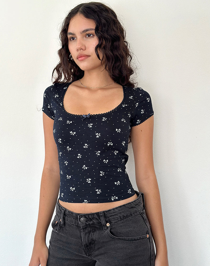 Bovino Top in Mini Strik Navy