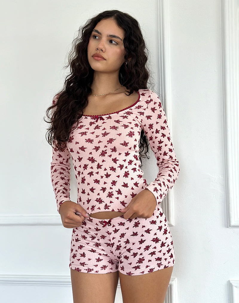 Afbeelding van Ritulia Pyjamer Shorts in Floral Fantasy Pink