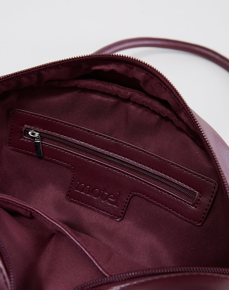 Afbeelding van Bowler Bag in crème en bordeauxrood