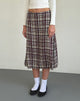 Afbeelding van Brella Midi rok in Multi Check Bruin