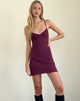 Afbeelding van Britney Mini Dress in Smooth Slinky Berry