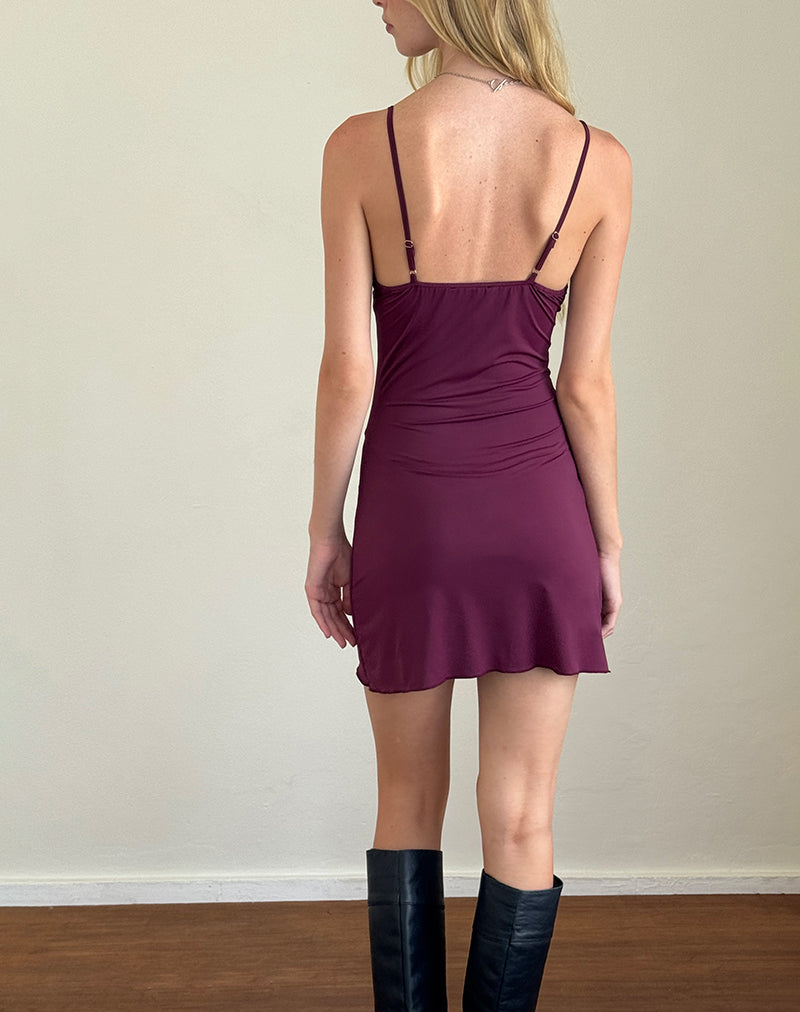 Afbeelding van Britney Mini Dress in Smooth Slinky Berry