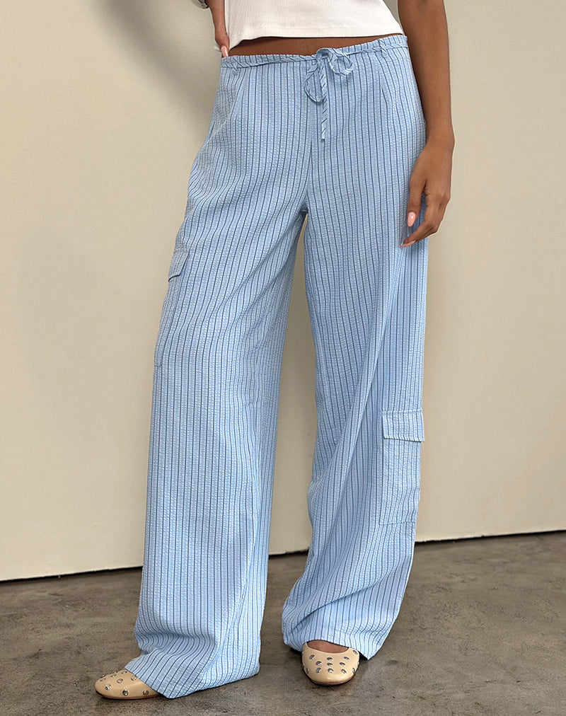 Bruna Cargo Broek in Blauw Streep