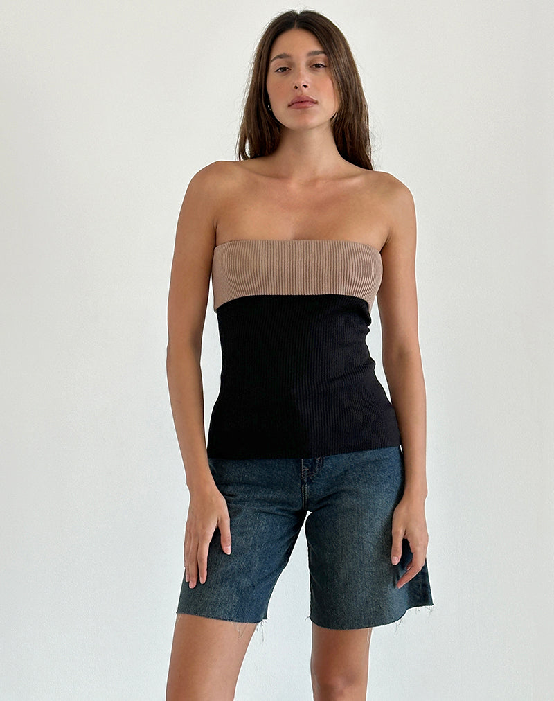 Brylee Tube Top in gebreid zwart