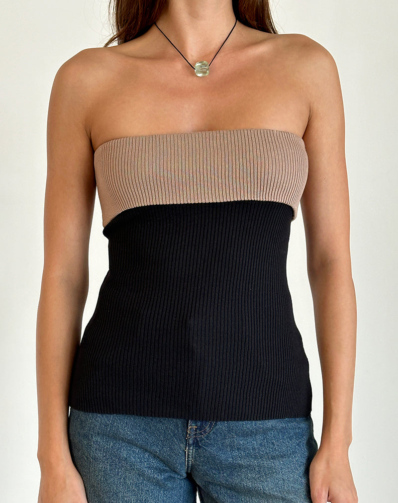 Afbeelding van Brylee Tube Top in Knit Zwart