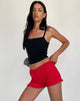Afbeelding van Ritala Hot Pants met Ruched Detail en Frill Hem in Racing Red