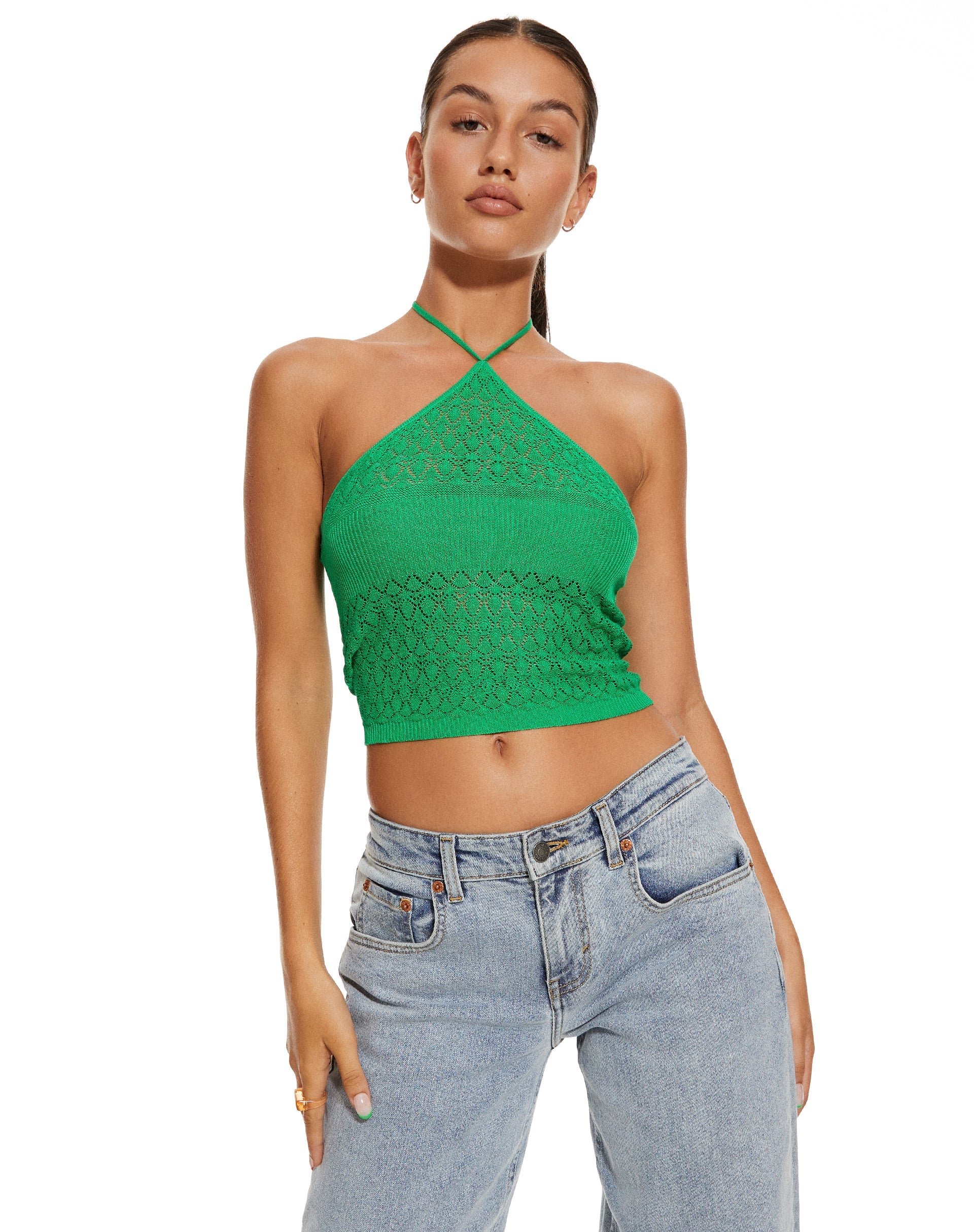beeld van MOTEL X BARBARA Jinu Crop Top in Groen