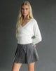 Afbeelding van Calina rok in geborduurde bloemen Charcoal