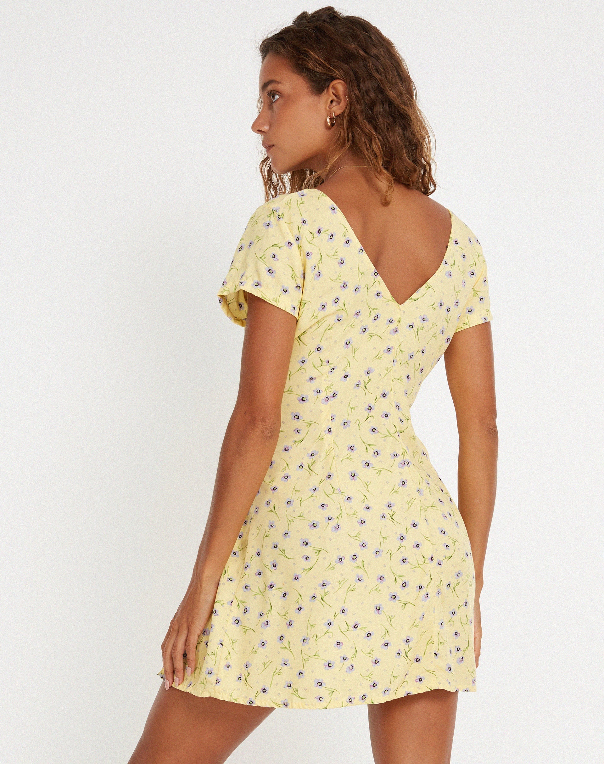 Afbeelding van Calliope Mini Dress in Wild Flower Lemon Drop