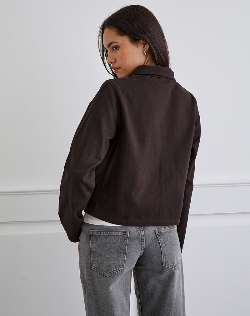 Afbeelding van Calva Boxy Jas in Chocolade Bruin