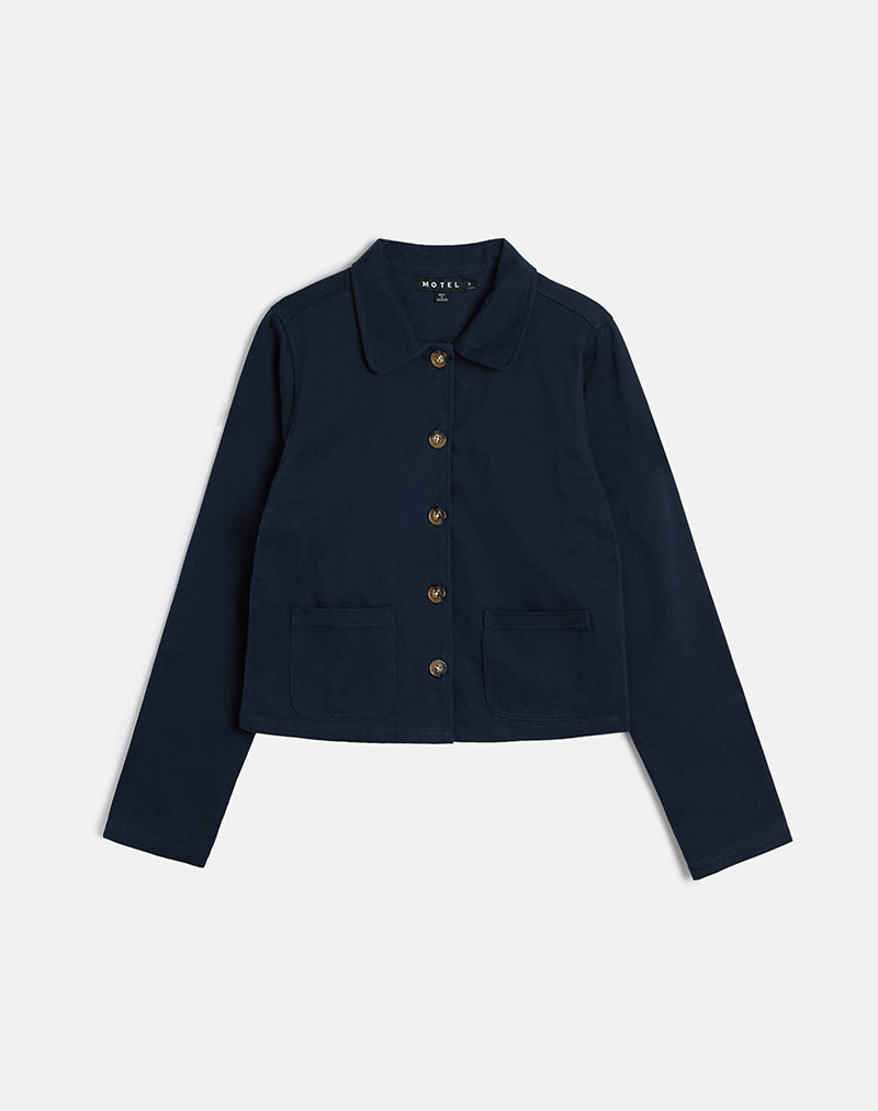 Afbeelding van Calva Boxy Jas in Dark Navy