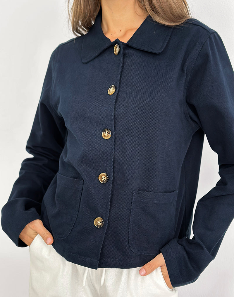 Afbeelding van Calva Boxy Jas in Dark Navy