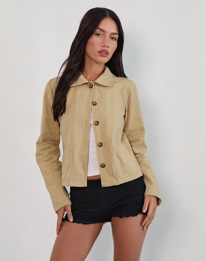 Calva Boxy Jas in Tan