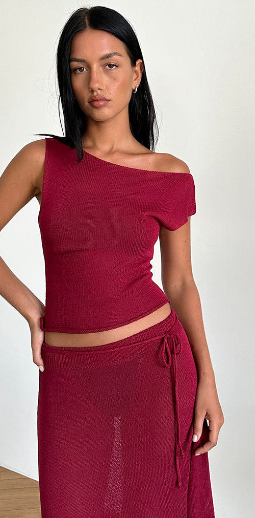 Afbeelding van Calypso Top in Sheer Knit Rood