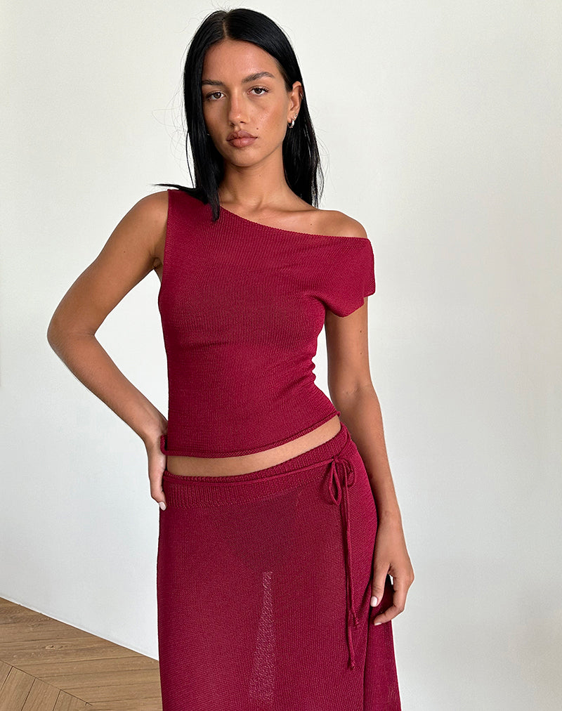 Afbeelding van Calypso Top in Sheer Knit Rood