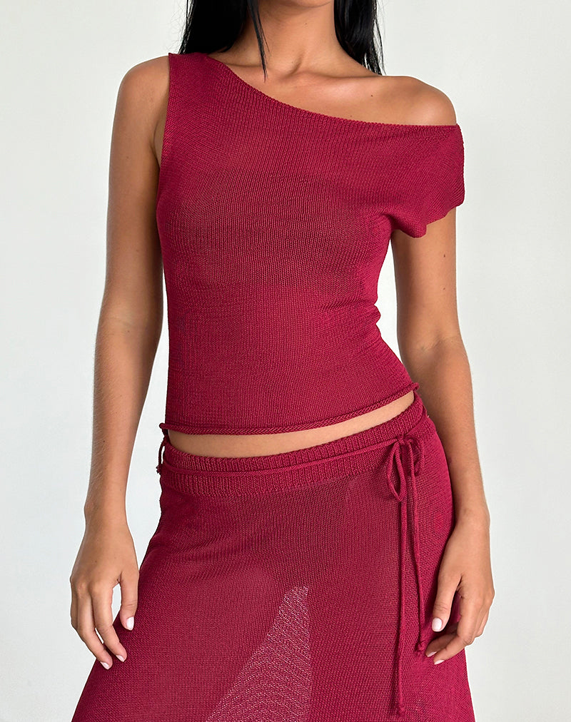 Afbeelding van Calypso Top in Sheer Knit Rood
