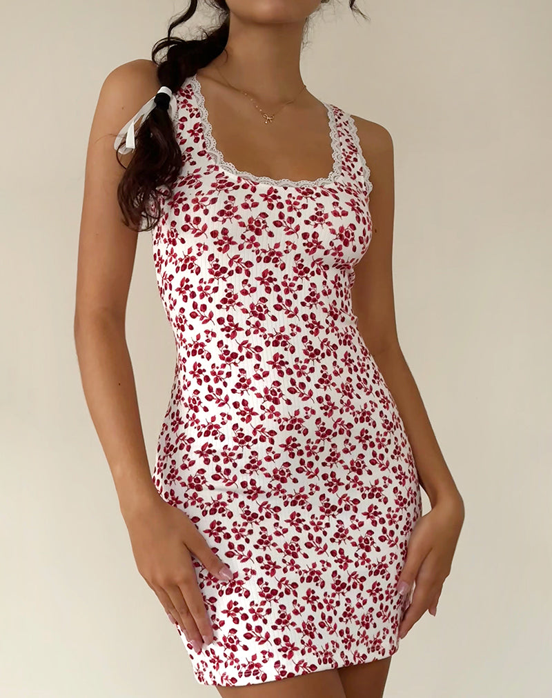 Camina Jurk in Zomer Aardbei Off White