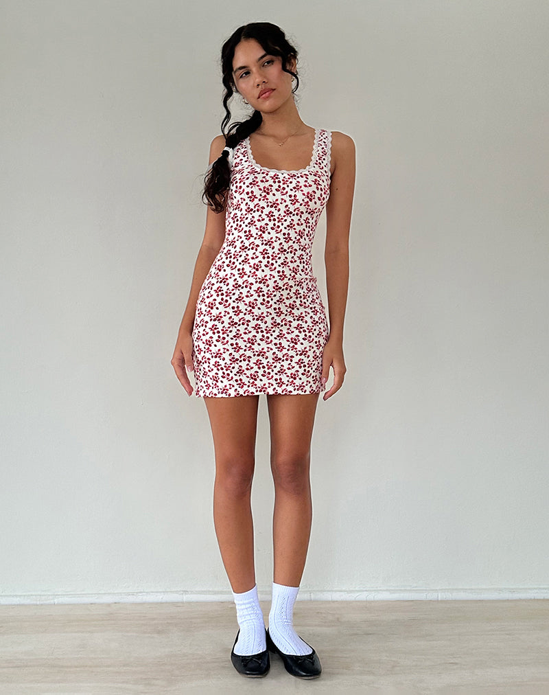 Afbeelding van Camina Jurk in Zomer Aardbei Off White
