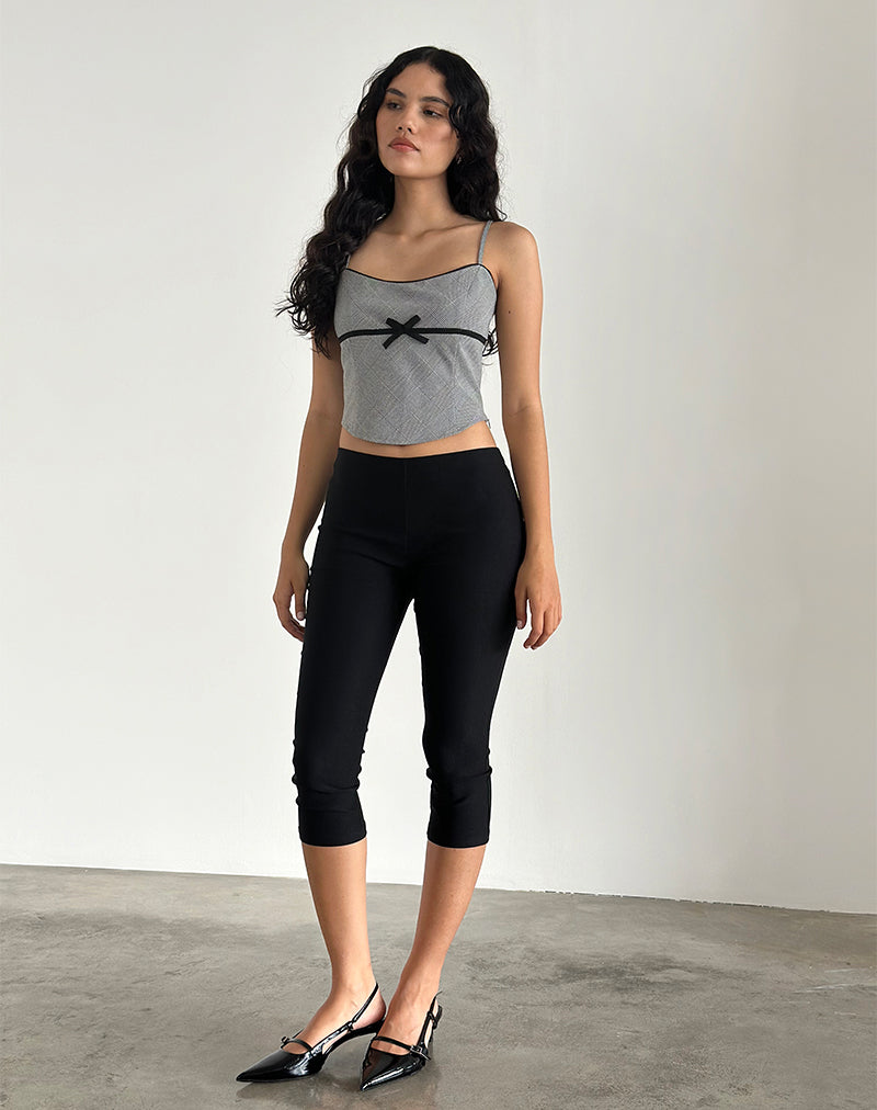 Afbeelding van Canika Corset Top in Zwart en Wit Multi Check