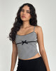 Afbeelding van Canika Corset Top in Zwart en Wit Multi Check