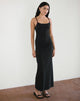 Afbeelding van Cantana Maxi Dress in Zwart met Rode Rozet