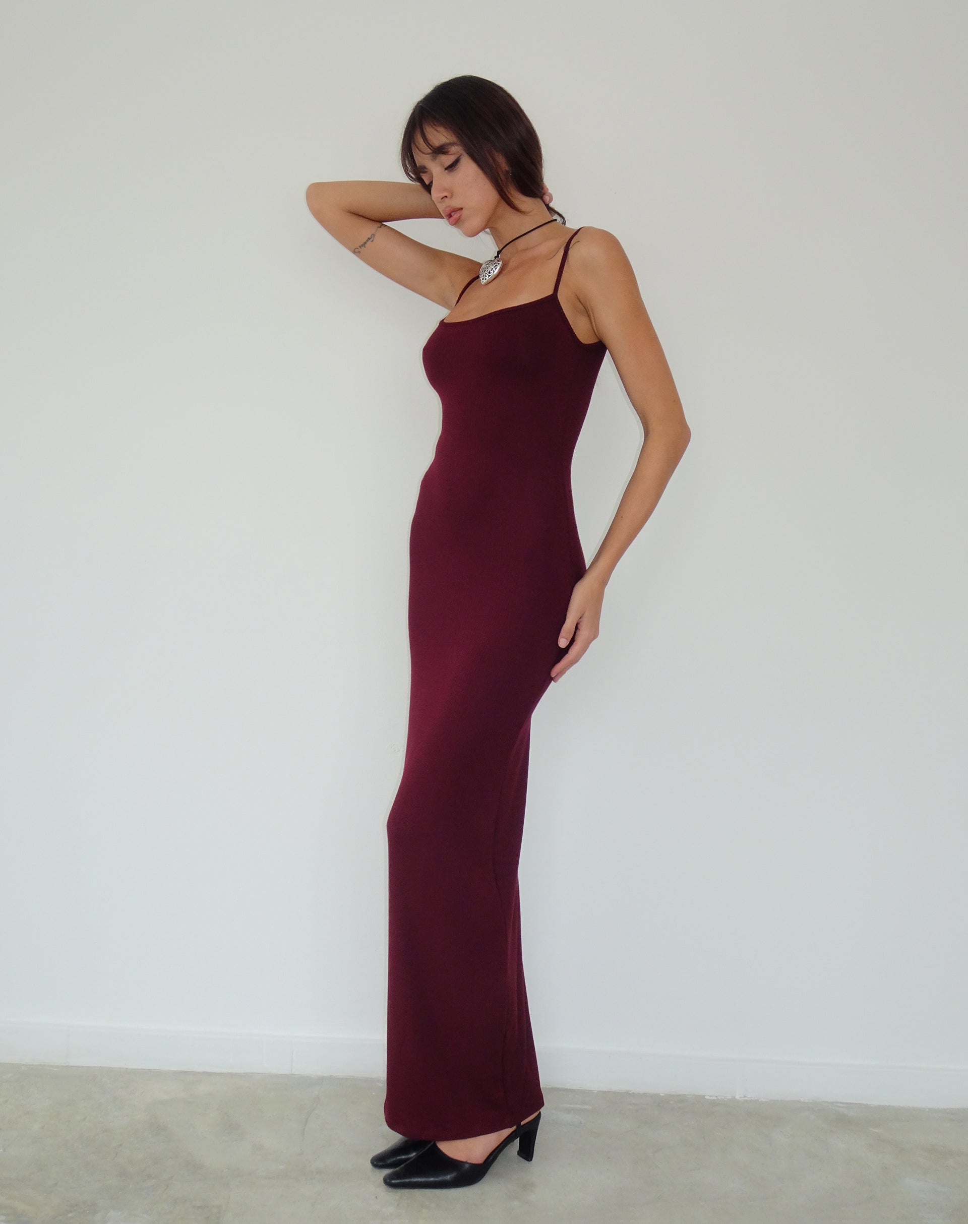 Afbeelding van Cantha Maxi Dress in Rib Bourgondië