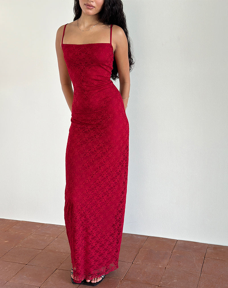 Afbeelding van Cantha Maxi Dress in Mari Lace Red