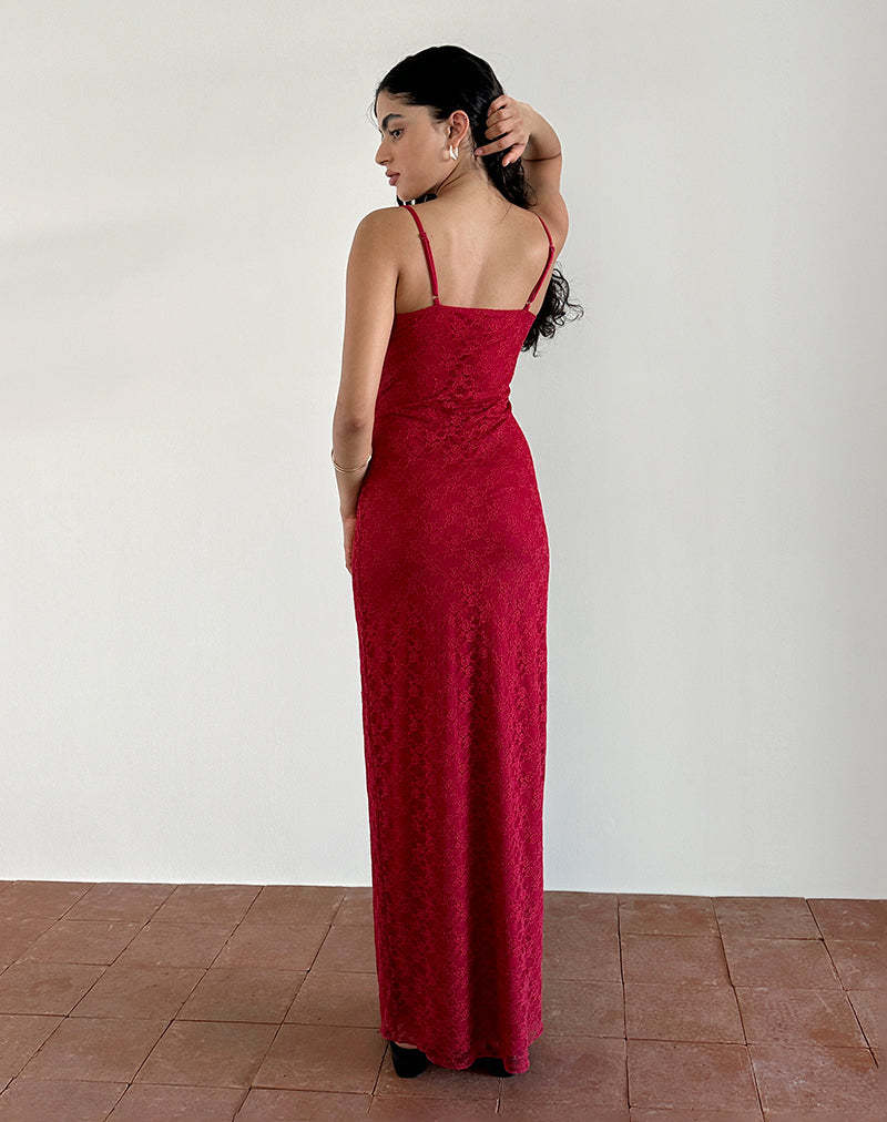 Afbeelding van Cantha Maxi Dress in Mari Lace Red