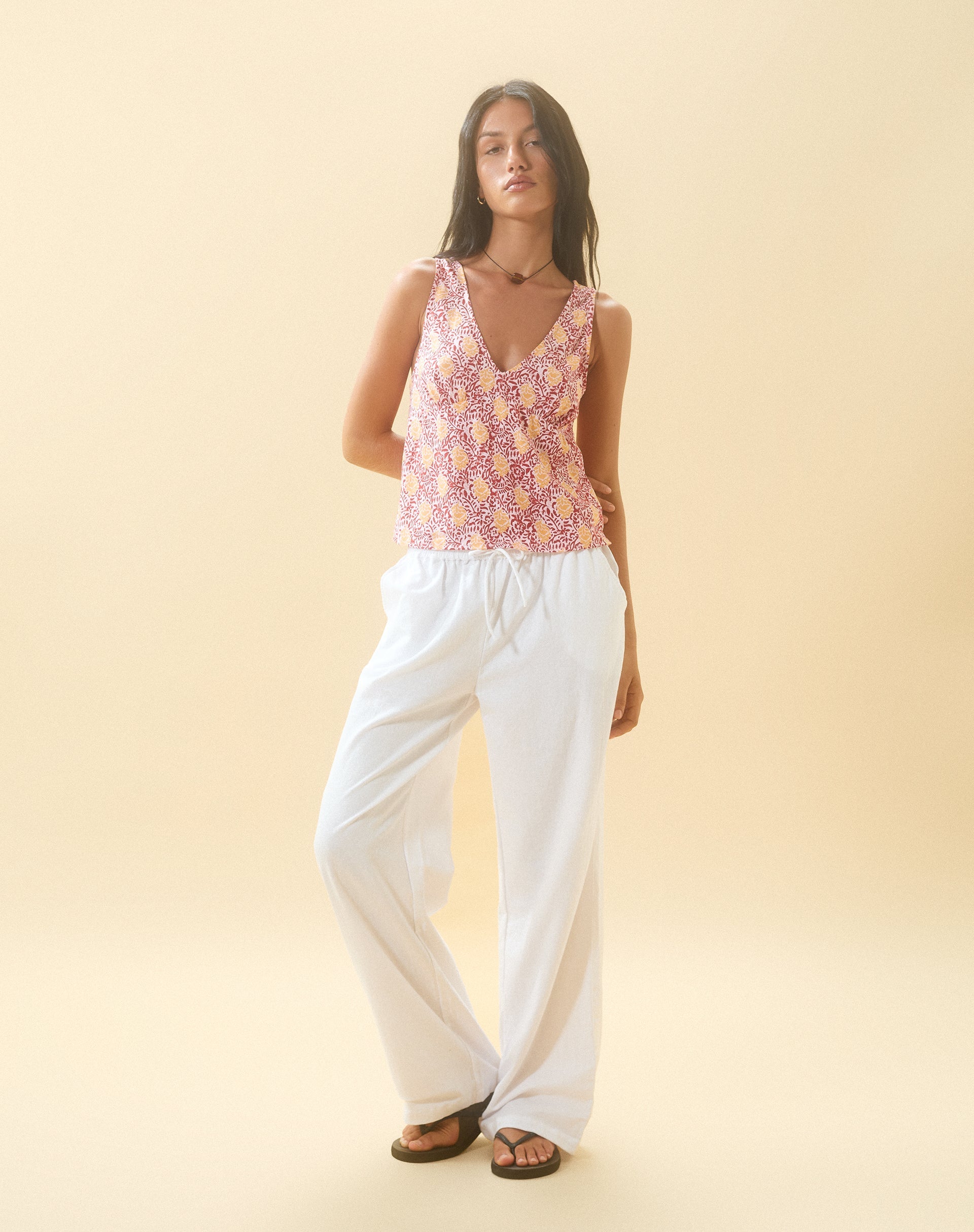 Afbeelding van Cantika Top in Bohemian Batik Maroon Peach