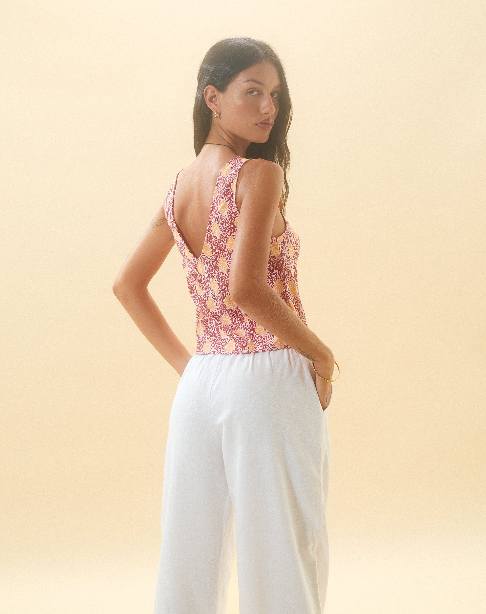 Afbeelding van Cantika Top in Bohemian Batik Maroon Peach