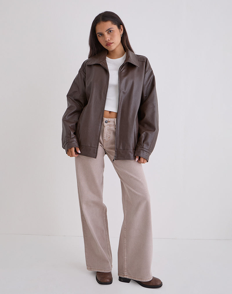 Afbeelding van Cavita Jacket in PU Bittere Chocolade