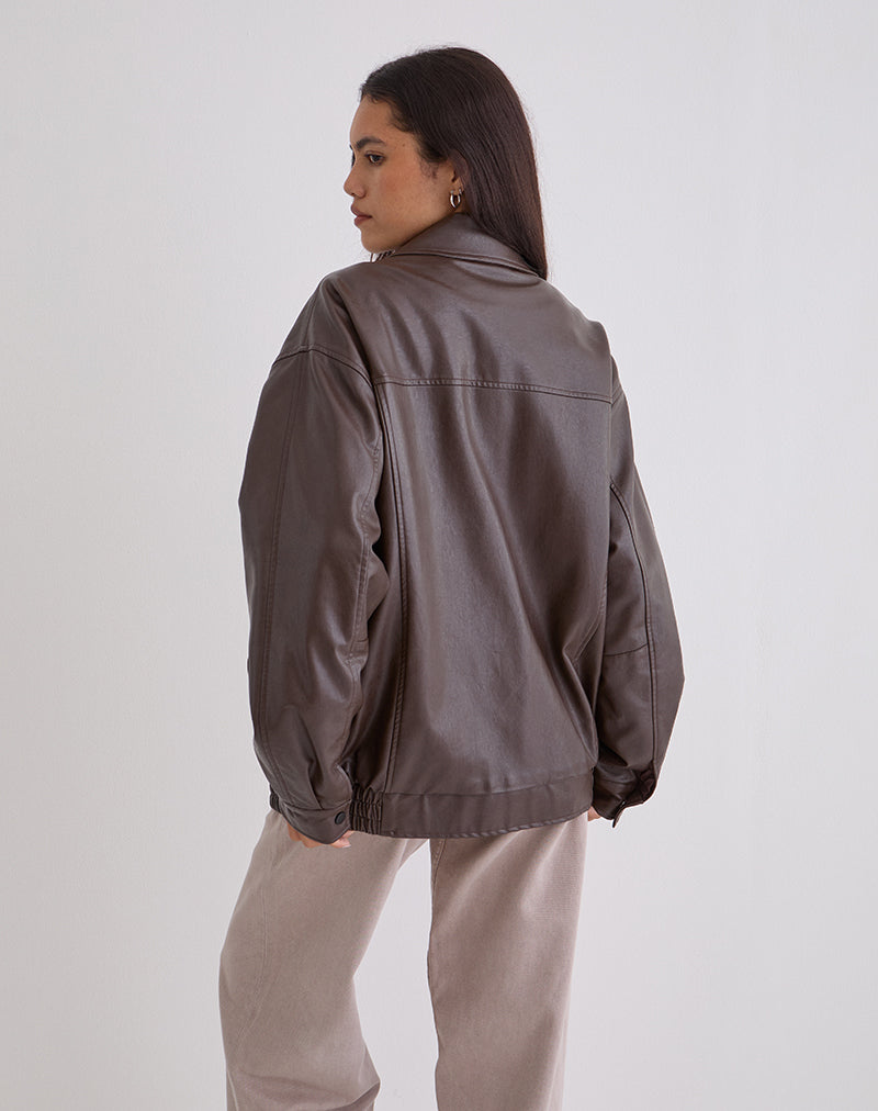 Afbeelding van Cavita Jacket in PU Bittere Chocolade