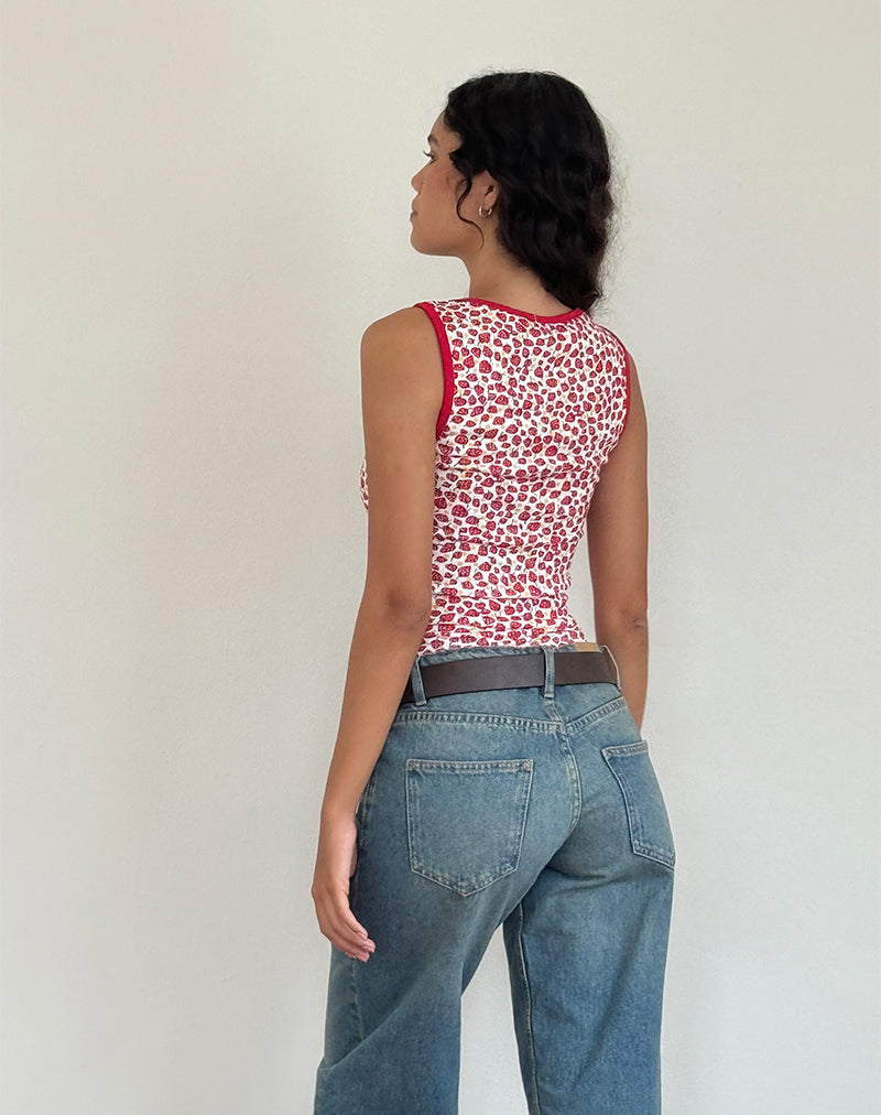 Afbeelding van Carili Vest Top in Aardbei 2023 Print